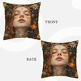 thumbnail image 3 of Haiem Whimsical Flower Crown Maiden Print Velvet Soft Solid Decorative Square Throw Pillow Covers Set with Elegant Piping Christmas Cushion Case for Sofa Bedroom Car-18"x18", 3 of 8