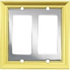DISCONTINUED Brainerd Architectural Double-Decorator Wall Plate, Polished Chrome and Brass