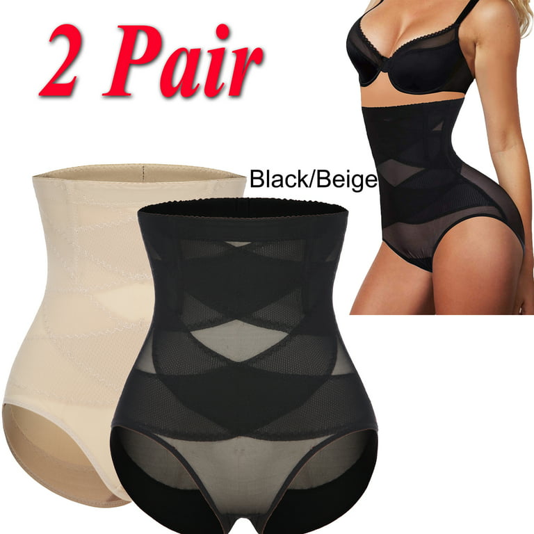 Lampking 2 Pairs Butt Lifter Shapewear Panty Slimming Compression Abs  Shaping Pants, Postpartum Belly Band Wrap Underwear for Women Waist Trainer