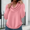 thumbnail image 6 of longantii Sweater for Women Cowl Neck Long Sleeve Lightweight Warm Pullover Sweaters Fall Outfits for Women Trendy Pink XL, 6 of 6