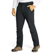 GEO-NANO Men's Fleece Lined Softshell Pants Warm Waterproof Insulated Winter Snow Ski for Snowboard Outdoor Work Hiking