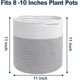 thumbnail image 4 of Cesta para plantas Paquete de 2 Cesta tejida con cuerda Maceta Cestas de almacenamiento multifuncionales de yute resistente con mano conveniente,11 Feliz Sencillez, 4 of 5