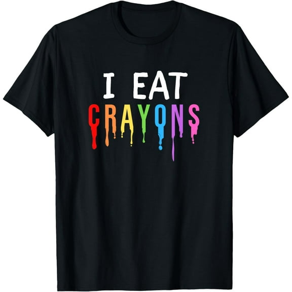 I Eat Crayons Funny Kids Coloring Drawing For Artists T-Shirt