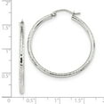 thumbnail image 2 of 10K White Gold Earring Hoop Women'S Diamond-Cut 36.77 mm 34.86, 2 of 2