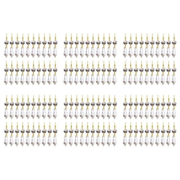120PCS DIY Transparent Teardrop Chandelier Pendant Parts Beads, Chandelier Hanging Decoration
