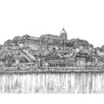 thumbnail image 2 of Wang, Melissa 18x15 Gold Ornate Wood Framed with Double Matting Museum Art Print Titled - European Vacation in BandW III, 2 of 4