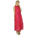 thumbnail image 2 of Bimba Women Long Pink Georgette Maxi Half Lined Sheer Dress Boho Chic Clothing, 2 of 6