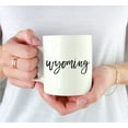 thumbnail image 3 of Koyal Wholesale Black Calligraphy Wyoming US State Ceramic Coffee Mug, 3 of 6
