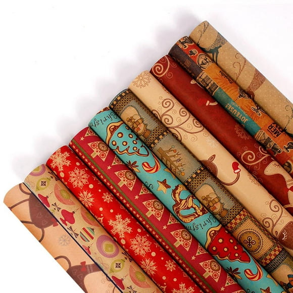 Dalazy Christmas Kraft Paper Gift Wrapping Paper Vintage Paper Wrapping Paper Kraft Wrapping for Christmas Elements