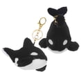 thumbnail image 2 of Juego de 2 adorables llaveros de peluche de orca, bonitos accesorios de animales del océano para llaves, llaveros de peluche, llavero de ballena colgante, colgante de bolso de dibujos animados., 2 of 3