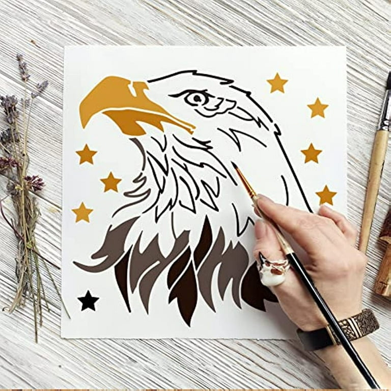 An Eagle with the American Flag Stencil - Art and Wall Stencil - Stencil  Giant