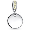 thumbnail image 2 of Bling Jewelry Womens Initial Alphabet Bead Charm Yellow Crystal Accent Dangle for European Bracelet, 2 of 6
