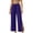 Purple, variant on Women's Split Hem Yoga Pants, High Waist Wide Leg With Drawstring & Pockets, Casual Trousers For Studio & Lounge Purple XL