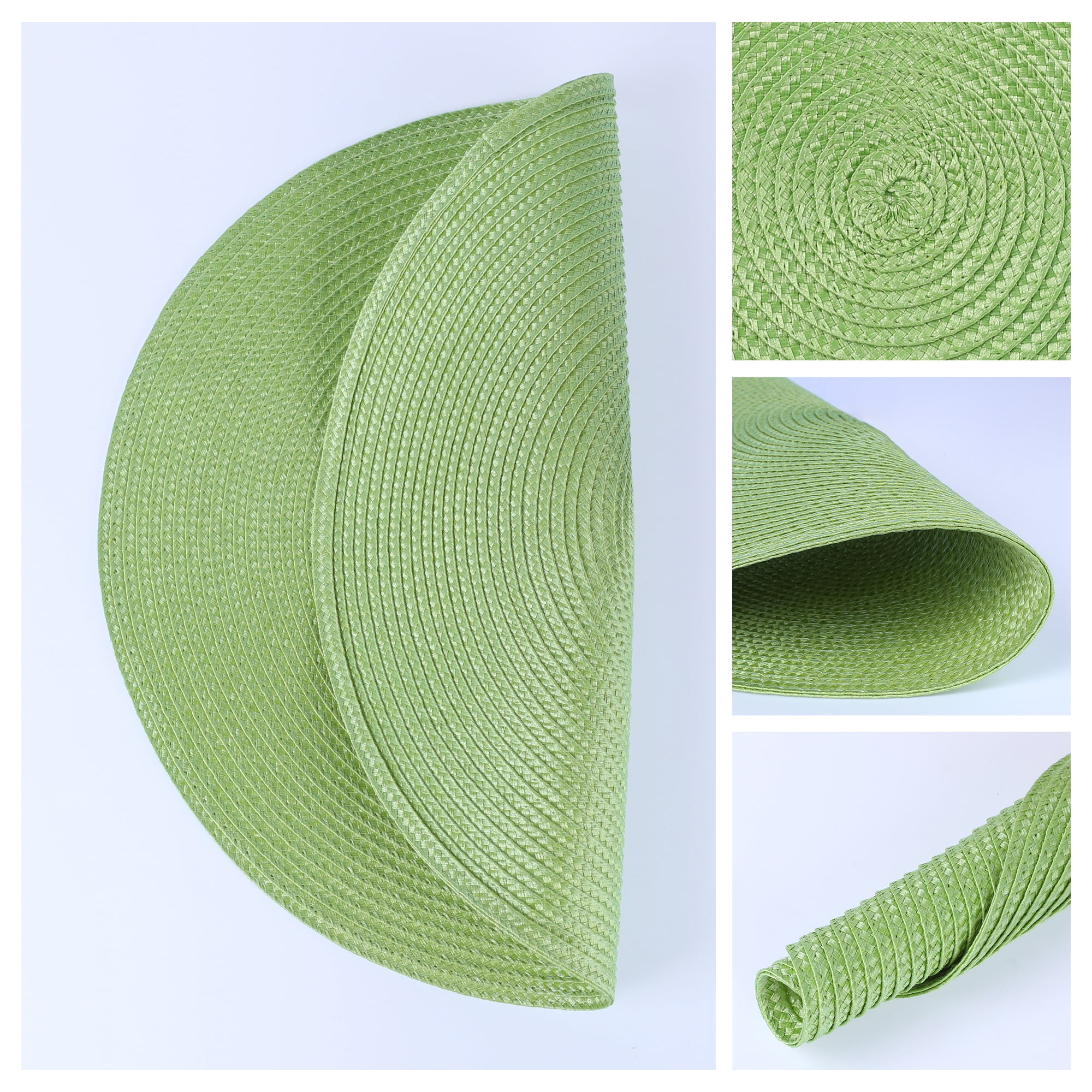 Unique Bargains Rustic Placemats Set of 6 Woven Placemats Green