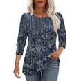 thumbnail image 3 of Fewfanhot Womens Tops Casual Summer Tops Dressy Casual Ruffle Short Sleeve Flowy Tunic Shirts Cute Round Neck Blouses, 3 of 7