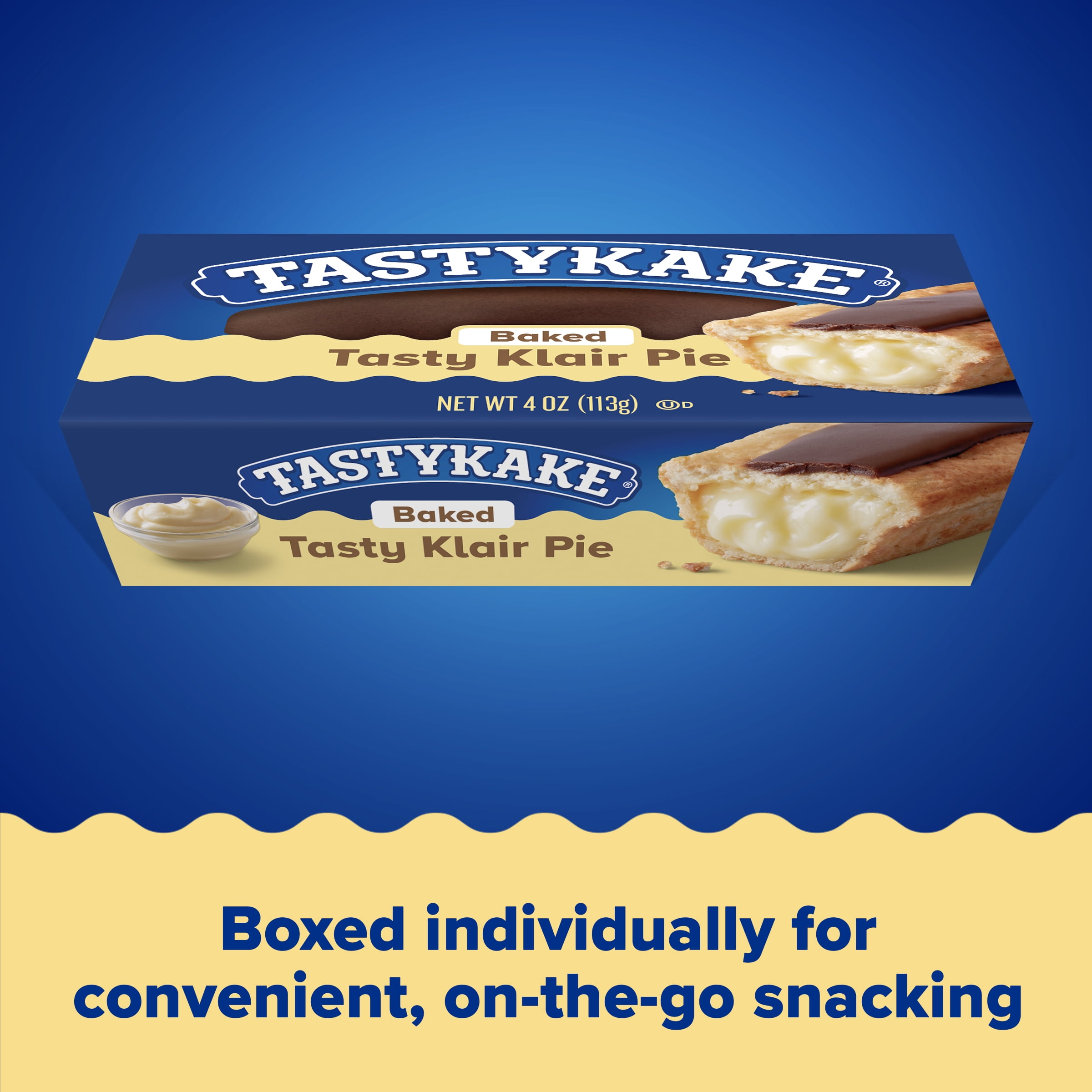 Tastykake Baked Tasty Klair, Chocolate Iced Pie, 4 ounces