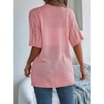 thumbnail image 5 of Summer Cardigan Sweaters for Women Light-Weight Half Sleeve Open Front Cropped Crochet Beach Cover Ups Pink S, 5 of 8
