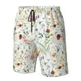 thumbnail image 5 of Kdxio Wildflower Watercolor Pattern Mens Casual Shorts - Drawstring Summer Beach Sports Shorts for Men, 5 of 9