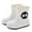 ZA3-White, variant on XFHLMJFF Cute Comfortable Shoes for Girls Boys Rain Boots Non Breathable Shoes Children Solid Color Letter Printed Boots Suitable for Daily Holiday Wear 5-6Y