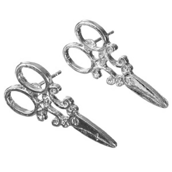 Stainless steel earrings Silver Stud Earrings -Scissors