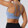 thumbnail image 4 of Strappy Sports Bras for Women Criss Cross Back Padded Medium Support Workout Bra Athletic Running Gym Bra, 4 of 8
