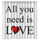 thumbnail image 1 of ABPHQTO Love Quote Love Is All You Need All You Need Is Love Cortina de ducha Cortina de ducha impermeable 160x180 cm, 1 of 2