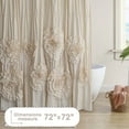 thumbnail image 3 of HIG Boho Ruffled Shower Curtain - Oversized Floral Print, Heavy Fabric with Elegant Draping for Bathroom, 72"x72", Camel, 3 of 8