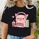 thumbnail image 4 of Camiseta de Juego de cerdo rosa para mujer, sudadera Y2k, ropa de té Boba para niña, camisetas de marca 2000s Y2k, 4 of 5
