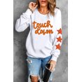 thumbnail image 4 of Women's Beige Star Sleeve Glittering Touch Down Patched Pattern Sweatshirt - [ZhiHiMeRi] | (US 20-22)2XL, 4 of 6