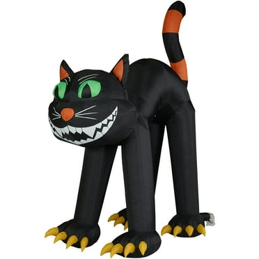 Haunted Hill Farm 10 ft. Black Cat , Halloween Blow Up, Airblown Inflatable, Multicolor, HIBCAT101-L