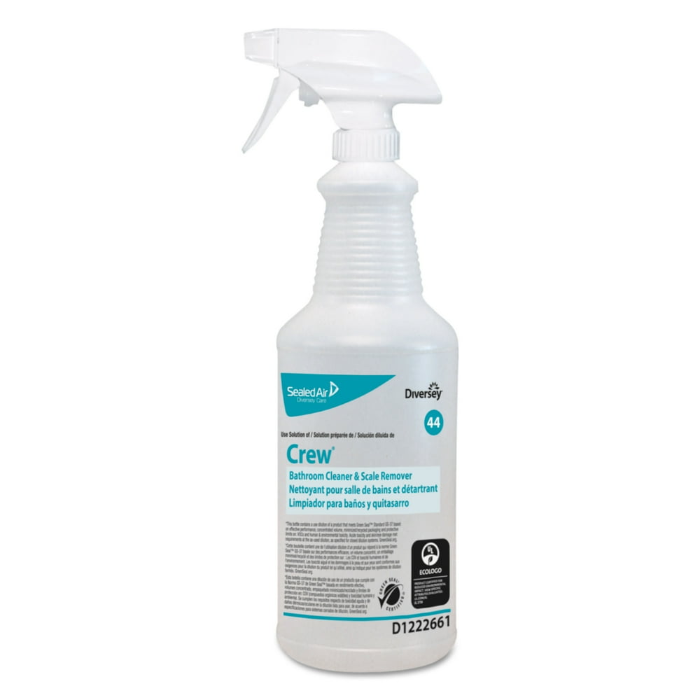 Diversey Crew Bathroom Cleaner & Scale Remover Spray Bottle, 32 oz, 12
