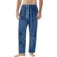 thumbnail image 6 of Wutalume Men's Flannel Pajama Pants with Drawstring and Pockets, Designed for Home and Lounge Use, Featuring Comfortable Fit and Easy Maintenance,Blue L, 6 of 8