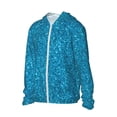 thumbnail image 2 of Rocae Blue Glitter Print Breathable Sun Protection Hoodie Quick-Dry Lightweight Long Sleeve Hoodie Unisex Running Sports Shirt 3X-Large, 2 of 9