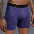 thumbnail image 3 of DJDLJWCJ Men's Underwear Boxer Briefs Cotton, Mens Long Leg Boxer Briefs Solid Mid Waist Soft Underpant Blue 2XL, 3 of 5