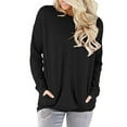 thumbnail image 1 of LAPA Hauts pour Femmes Tunique Col Rond Manches Longues Chemise Blouse, 1 of 4