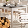 thumbnail image 4 of Gymax 60'' Rectangular Dinner Table w/Solid Rubber Wood Legs for Kitchen Dining Room Gray & White, 4 of 8