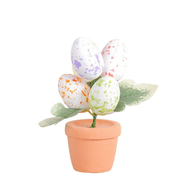 Pot de Pâques 17cm Œufs de Pâques Taches Œufs Pot de Fleurs Décoration de Pâques pour Cour Extérieure