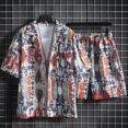 thumbnail image 3 of Conjuntos de camisas para hombre, conjuntos de playa blancos, conjunto de 2 piezas, conjunto coreano de dos camisetas, pantalones cortos, trajes para hombre, elegantes, 5xl, elásticos, sueltos, fresco, 3 of 5
