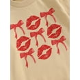 thumbnail image 6 of Kids Girl Boy  Valentines Day Outfit Bow Lips/Heart Letter Print Long Sleeve Sweatshirts Pullovers Tops Spring Clothes, 6 of 7