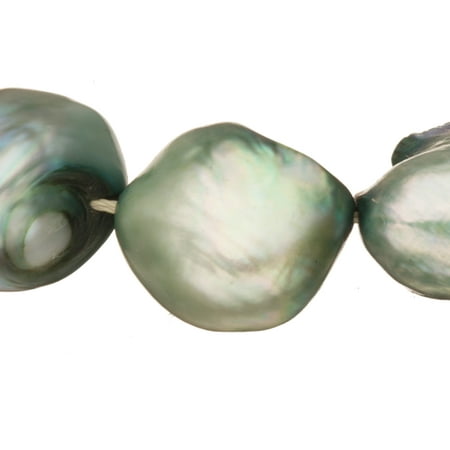 Freshwater Cultured Pearls 16 Inch String - Gunmetal Gree Freshwater Cultured Pearls Natural Baroque, B+ Graded, 10x8x12mm (Approx.), 15.5Inch Strings/33Pearls