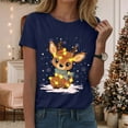 thumbnail image 2 of UngA Women Christmas Shirt Merry and Bright T-Shirts Christmas Tree Shirts Merry Christmas Funny Graphic Tee Tops Christmas Tee Shirts for Women (Navy,XL), 2 of 6