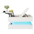 thumbnail image 2 of Blotout 35" Lift Top Coffee Table with Flip Lid Storage, LED Square Coffee Table with Charging Ports, 2-Tier Wood Center Table with Open Storage Shelf for Living Room Home Office, 2 of 11