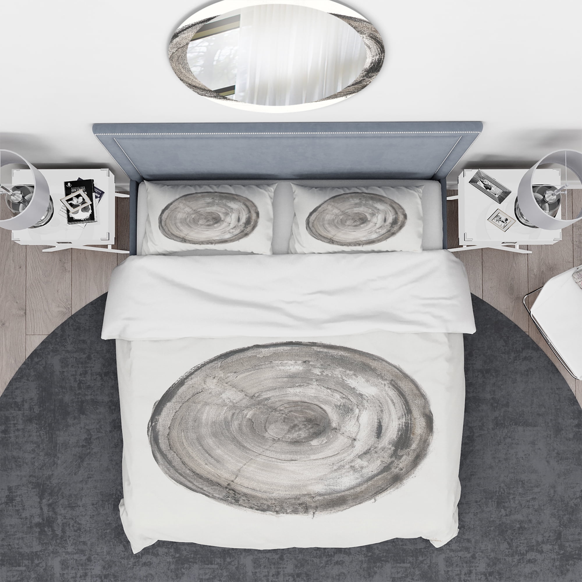 Designart 'Circle natural elements III' Geometric Duvet Cover Set