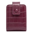 thumbnail image 1 of DEBGFS PU Lipstick Case with Mirror Mini Makeup Cosmetic Pouch Buckle Closure,winered, 1 of 9