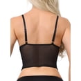 thumbnail image 3 of INSPIRE CHIC Women's Lace Camisole Plunge Sheer Sleeveless Strap Tank See Through Mesh Back with Thin Cup S Black, 3 of 5