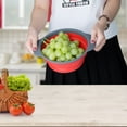 thumbnail image 4 of Colander Food Strainers, 2PCS Collapsible Colanders Vegetable Fruit Basket Kitchen Collapsible Silicone Strainer for Kitchen Accessories Gadgets Set(Red), 4 of 7