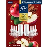 Glade PlugIns Scented Oil, Warm Apple & Spice, 2 Warmers + 6 Refills