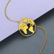 thumbnail image 3 of Collar para mujer, joyería para mujer, collar de cadena de clavícula con mapa del mundo, joyería de personalidad, regalo, collar festivo, un collar, 3 of 3
