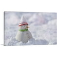 thumbnail image 1 of ARTCANVAS Winter Snowman Home decor Canvas Art Print - Size: 12" x 8" (0.75" Deep), 1 of 9
