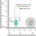 thumbnail image 5 of Solitaire Marquise Ring Paraiba Tourmaline CZ 925 Sterling Silver Size 12, 5 of 7